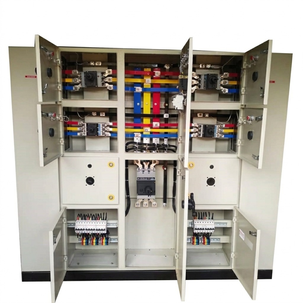 Industrial Switchgear Distribution Panel with Internal Copper Busbars and MCCB Feeders